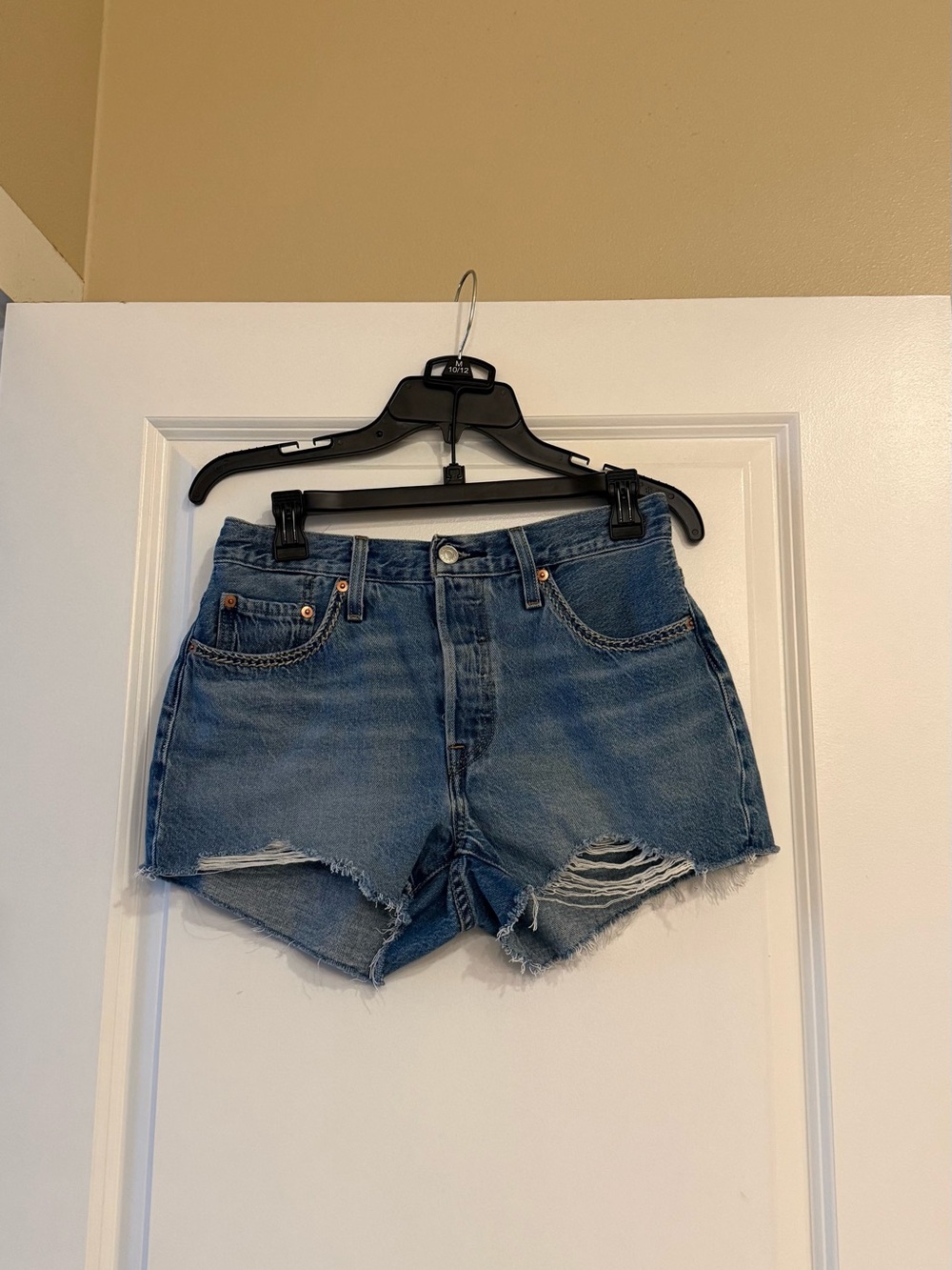 Levi's Distressed Cutoff Denim Shorts - Blue
